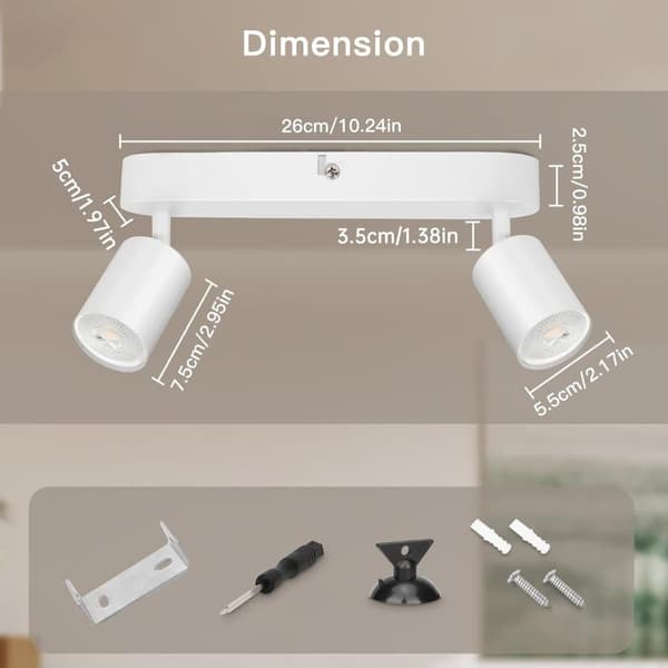 Bomclap 2-armad LED Takspot Vit - GU10 Inbyggd Spotlight - Modern Svängbar Vit LED Taklampa - Justerbar Spot för Vardagsrum, Sovrum, Kök - Utan Medföl