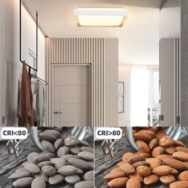 Bomclap Dæmpbart LED Loft i Hvid - 30 cm Firkantet Loftslampe med Fjernbetjening - 27 W Soveværelseslamper & Køkkenbelysning