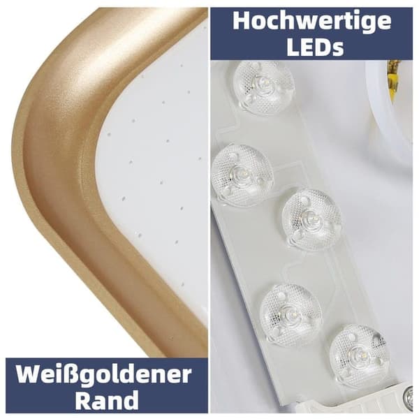 Bomclap Dæmpbart LED Loft i Hvid - 30 cm Firkantet Loftslampe med Fjernbetjening - 27 W Soveværelseslamper & Køkkenbelysning
