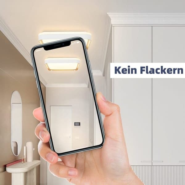 Bomclap Dæmpbart LED Loft i Hvid - 30 cm Firkantet Loftslampe med Fjernbetjening - 27 W Soveværelseslamper & Køkkenbelysning