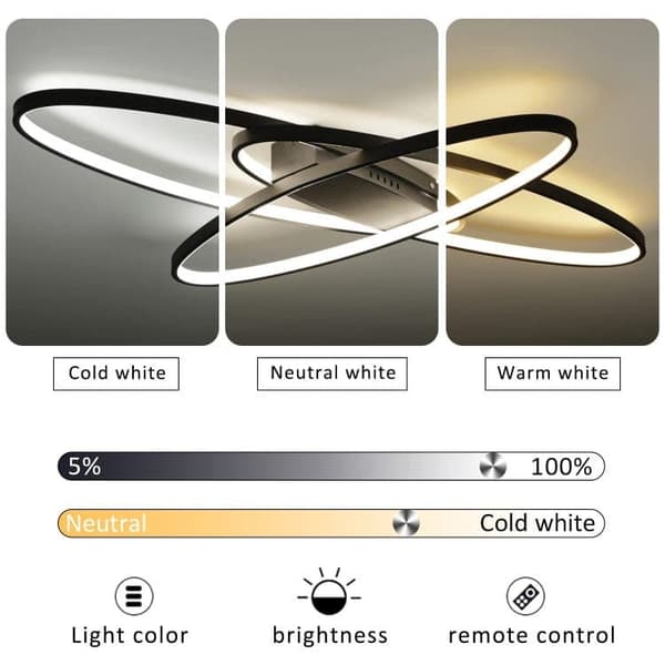 Bomclap LED Loftslampe 75W Dæmpbar med Fjernbetjening - Moderne Design til Stue, Soveværelse & Køkken