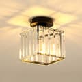 Miniatyrbillede 1 af 6: Bomclap Elegant Firkantet Krystal Loftslampe - E27 Indbygningslampe til Gang, Kontor, Soveværelse, Køkken (Uden Glødelampe)