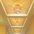 Miniatyrbillede 5 af 5: Bomclap Elegant Firkantet Guldfarvet Krystal Loftslampe - E27 Forsænket Lampe til Entreen, Kontor, Soveværelse, Køkken (Pære medfølger ikke)