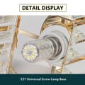 Miniatyrbillede 4 af 6: Bomclap Elegant Firkantet Guldfarvet Krystal Loftslampe - E27 Forsænket Lampe til Korridor, Kontor, Soveværelse, Køkken (Varmt Lys)