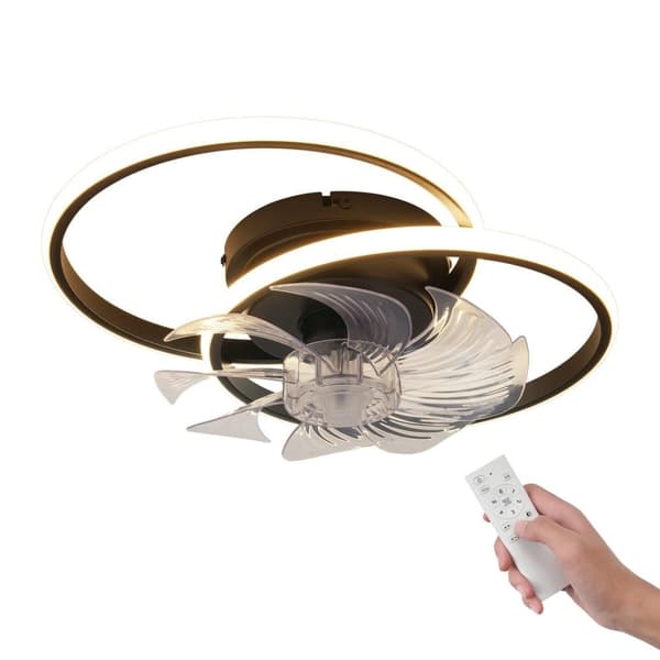 Bomclap Moderni Kattotuuletin LED-Lampulla - 36W Musta, Hiljainen, Kaukosäädin, 3 Valotuumaa & 6 Tuuletintilaa