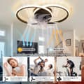Miniatyrbillede 2 af 9: Bomclap Moderne Loftsventilator med LED Pære - 36W Sort, Lydløs, Fjernbetjening, 3 Lyse Tommer & 6 Ventilatortilstande