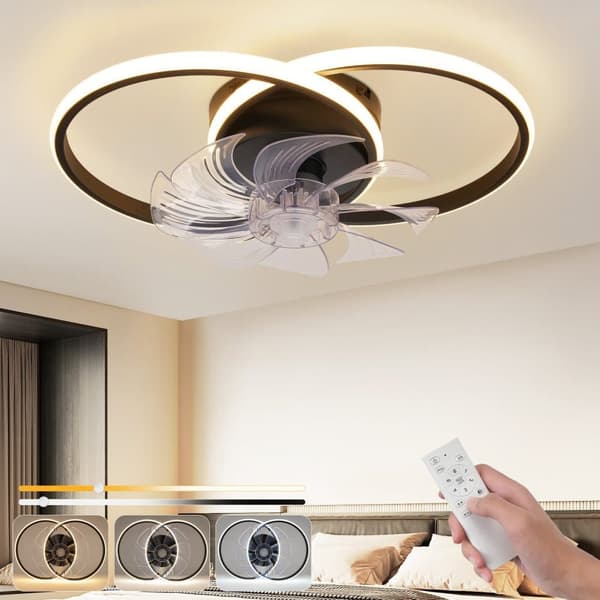 Bomclap Moderni Kattotuuletin LED-Lampulla - 36W Musta, Hiljainen, Kaukosäädin, 3 Valotuumaa & 6 Tuuletintilaa
