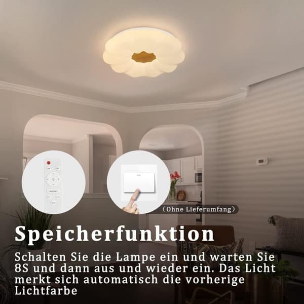 Bomclap Moderne Loftslampe med Stjernehimmel Effekt - 22W Dæmpbar Rundt LED Lys (40cm) med Fjernbetjening