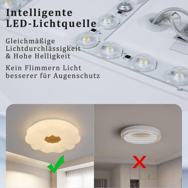 Bomclap Moderne Loftslampe med Stjernehimmel Effekt - 22W Dæmpbar Rundt LED Lys (40cm) med Fjernbetjening