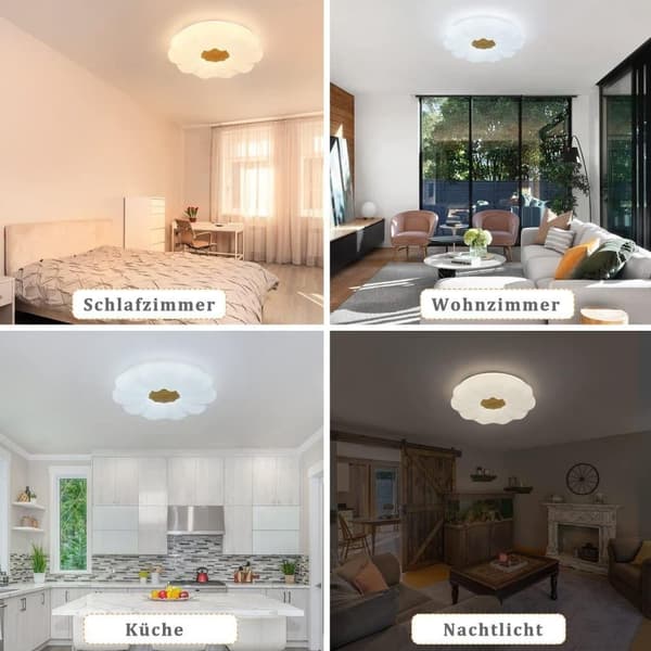 Bomclap Moderne Loftslampe med Stjernehimmel Effekt - 22W Dæmpbar Rundt LED Lys (40cm) med Fjernbetjening