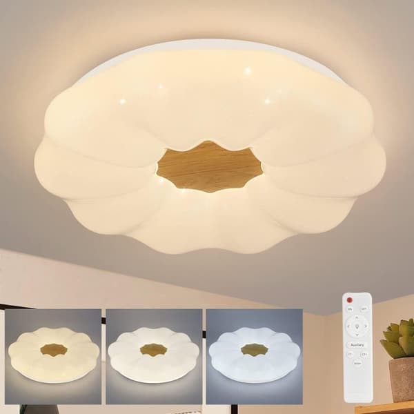Bomclap Moderne Loftslampe med Stjernehimmel Effekt - 22W Dæmpbar Rundt LED Lys (40cm) med Fjernbetjening