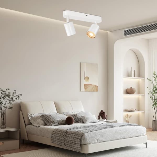 Bomclap Loftsspot LED 2 Lanterner - Sort Indendørs Loftsspot GU10 - Sort LED Loftsspot - Spotlight til salon, soveværelse, køkken - Film ikke inkl.