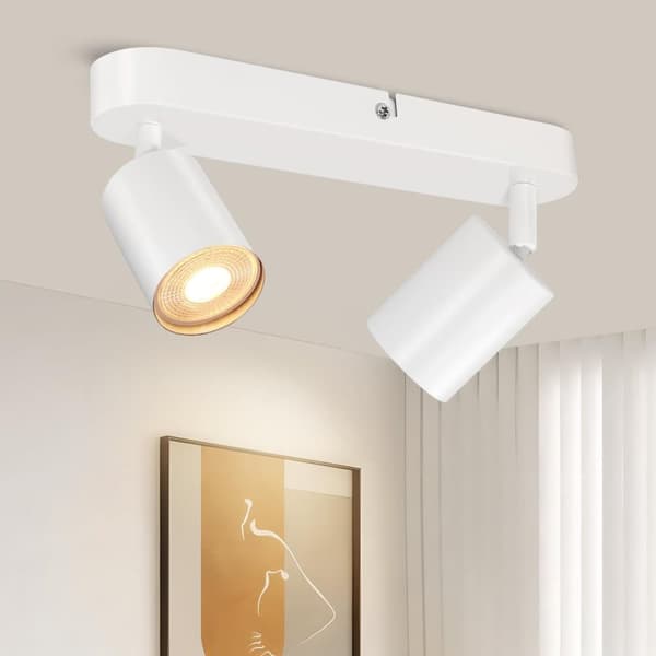 Bomclap Loftsspot LED 2 Lanterner - Sort Indendørs Loftsspot GU10 - Sort LED Loftsspot - Spotlight til salon, soveværelse, køkken - Film ikke inkl.