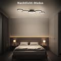 Miniatyrbillede 5 af 7: OBOSOE dæmpbar LED loftslampe: Sort rund lampe 50W/6000LM til stue/soveværelse. Justerbar farvetemperatur (3000K-6500K) med fjernbetjening