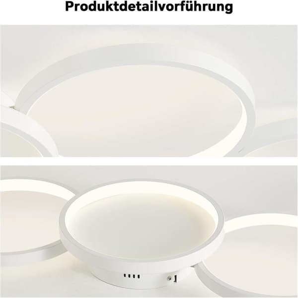 OBOSOE Vit rund dimbar taklampa LED 50W 6000LM med fjärrkontroll. Justerbar färgtemp (3000K-6500K) för vardagsrum & sovrum