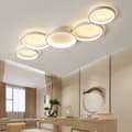 Miniatyrbillede 5 af 6: OBOSOE Moderne Forsænket LED Loftslampe - 55W Varm Hvid Loftslampe med 5 Ringe, til stue, Soveværelse, Spisestue, Kontor (Hvid)