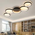 Miniatyrbillede 5 af 6: OBOSOE Moderne Forsænket LED Loftslampe - 55W Varm Hvid Loftslampe med 5 Ringe, til Stue, Soveværelse, Spisestue, Kontor (Sort)