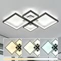 Miniatyrbillede 1 af 6: OBOSOE Moderne Dæmpbar Forsænket LED Loftslampe - 37W Rektangulær Loftslampe med Fjernbetjening til Køkken, Soveværelse, Stue (Sort, 73cm)