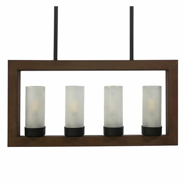brun taklampa i aluminiumglas (52 x 6 x 26 cm)