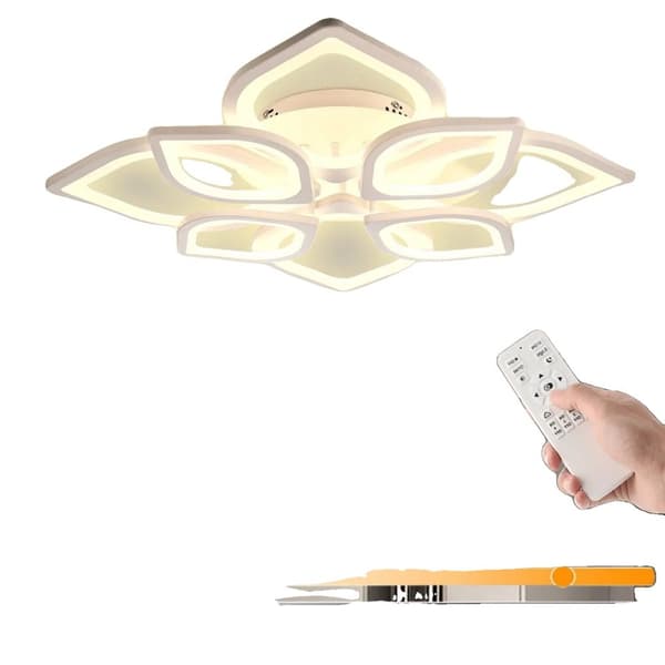 LED-kattovalaisin, himmennettävä kaukosäätimellä, moderni kukkamuotoilu,80W, vaihdettavissa