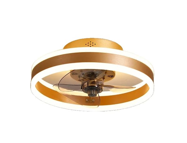 Moderni LED-kattotuulettimen valo, kaukosäädin, energiatehokas,Kultainen, 40CM, Kolmivärinen himmennys RC