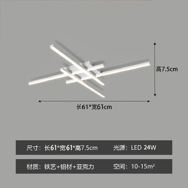 LED-kattovalaisin, moderni muotoilu, energiatehokas,Valkoinen 61CM, 3-Väri ei RC