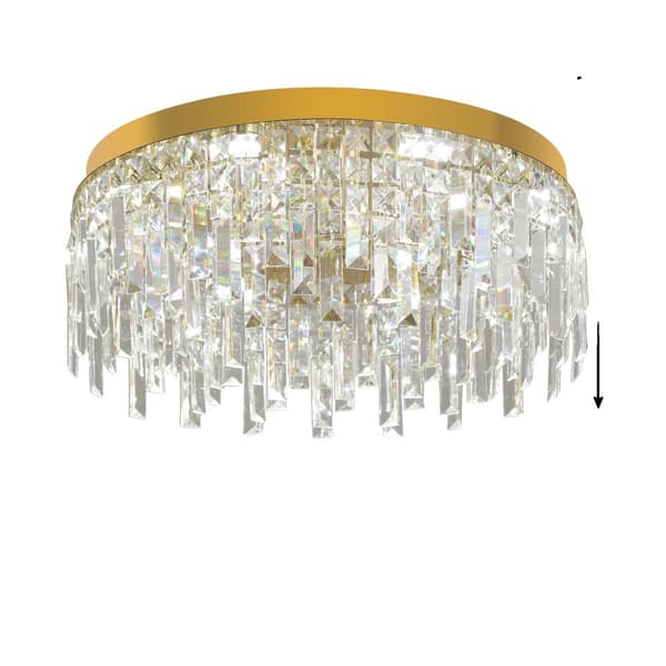 Johtokristalli kattovalaisin, elegantti muotoilu, monipuoliset valaistusvaihtoehdot,Dia 50CM Kulta, vaihdettavissa