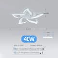 Miniatyrbillede 2 af 2: Smart akryl loftlampe, 40W til 170W effekt, dæmpbar for tilpasset lysstyrke,APP med RC Dæmpbar, Hvide 5 Hoveder