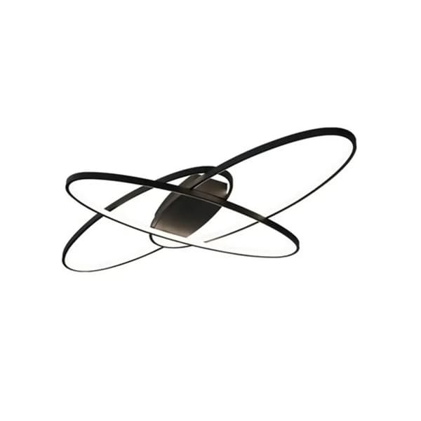 Loftlampe, Moderne Stil, Justerbar Farvetemperatur,Sort-95x65x 8,5cm, 71-80W, Varmt lys
