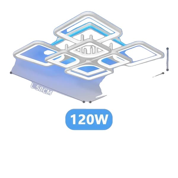 Nordisk LED Taklampa, Justerbar CCT, Dimbar Belysning,4 och 4 bakgrundsbelysning