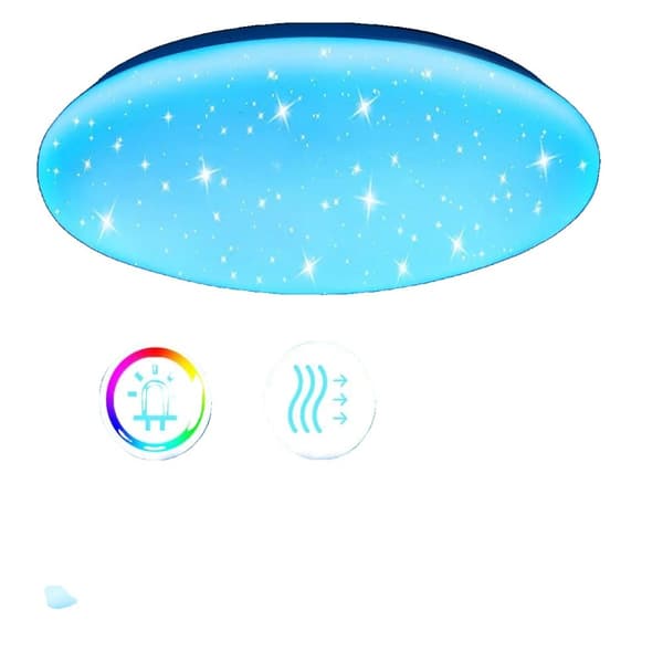 LED-kattovalaisin, säädettävä kirkkaus, himmennettävä, kaukosäätö,40cm, RGB, 36W