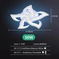 Miniatyrbillede 2 af 2: Loftlampe, 100W/50W effekt, justerbar lysstyrke,5 Blomsterblade