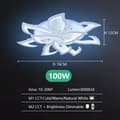 Miniatyrbillede 2 af 2: Loftlampe, 100W/50W effekt, justerbar lysstyrke,10 Blomsterblad
