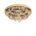 Miniatyrbild 1 av 2: Kristall LED Taklampa, 56W Ljusstyrka, Fjärrdimmerfunktion,Modell A Guld, Dimning med fjärrkontroll