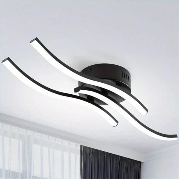LED Taklampa, Justerbar Ljusstyrka, Modern Nordisk Design,Svart, Kall vit