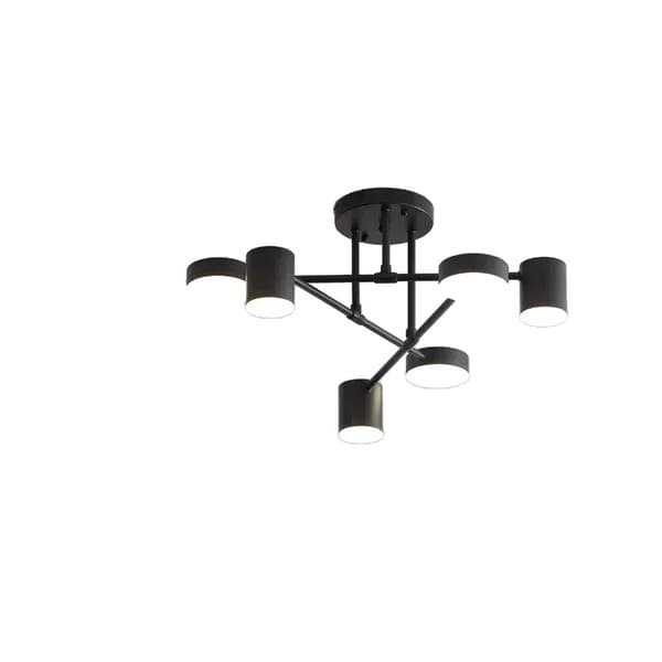 Moderne Loftkrone, 6 Hoveder, Energi Effektiv Belysning,Sort 6 hoveder, hvidt lys