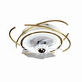 Miniatyrbillede 2 af 2: Loftlampe med ventilator, justerbar farvetemperatur, fjernbetjening,Guld