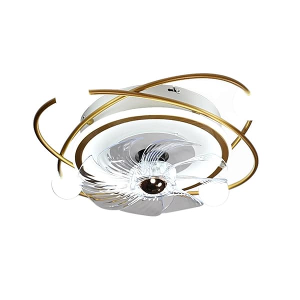 Loftlampe med ventilator, justerbar farvetemperatur, fjernbetjening,Guld