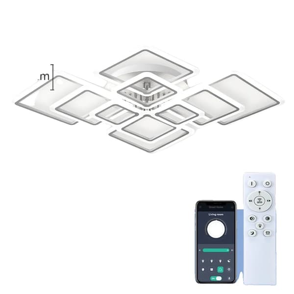 Taklampa, 4 huvuden alternativ, dimbar LED-belysning,APP med RC Dimmbar, 10 Huvuden