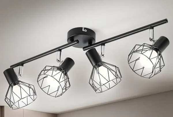 E14 LED Spotvalaisin Kattovalaisin, Säädettävä 4/6-Valaisimen Kokoelma, Musta Metallinen Muotoilu,4-Kevyt, Ei polttimoja