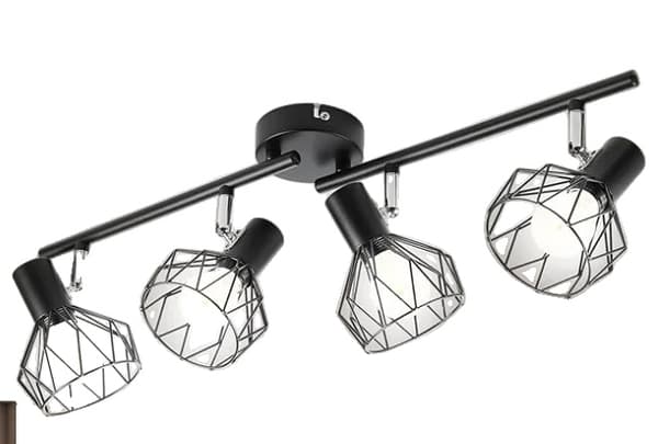 E14 LED Spotvalaisin Kattovalaisin, Säädettävä 4/6-Valaisimen Kokoelma, Musta Metallinen Muotoilu,4-Kevyt, Ei polttimoja