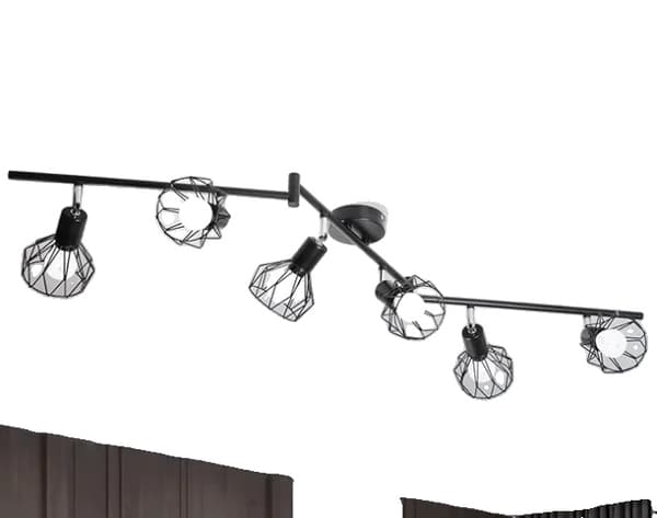 E14 LED Spotvalaisin Kattovalaisin, Säädettävä 4/6-Valaisimen Kokoelma, Musta Metallinen Muotoilu,6-Kevyt, Ei polttimoja