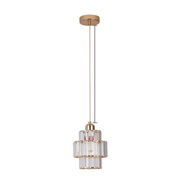 Loftlampe, Justerbart Lys, Elegant Krystal Design,Type B-Guld, Kold Hvid