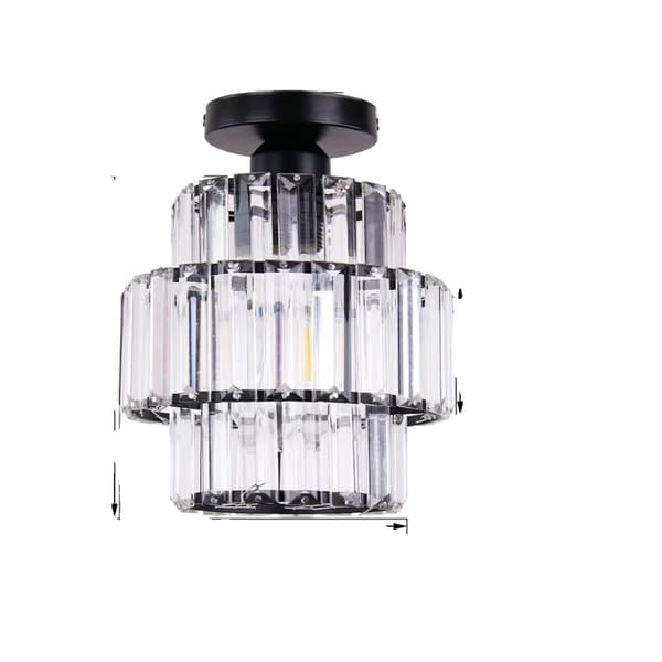 Taklampa, Justerbar Belysning, Elegant Kristalldesign,Typ A-Svart, Kall Vit