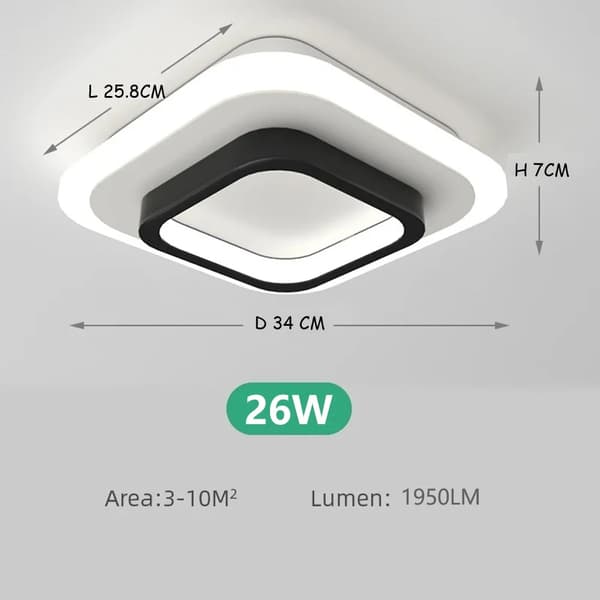 Loftlampe, Tri-Farve Dæmpning, 1950LM, Flush Mount,HVID, 3 Farver Skiftbar