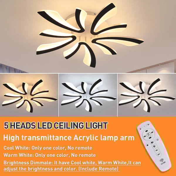 Moderni LED-kattovalaisin, himmennettävä kaukosäätimellä, tyylikäs muotoilu,Himmennettävä RC