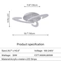 Miniatyrbild 2 av 2: Modern LED Taklampa, Dimbar & Snygg Design, Energieffektiv,Med fjärrkontroll, Typ B-3 huvuden