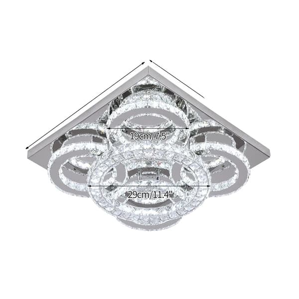 Kattovalaisin, LED SMD -lamput, ruostumaton teräs, kristalli,Tyyppi B 57W, Kaukosäätimellä