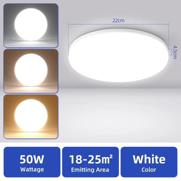 LED-kattovalaisin, moderni tyyli, helppo asennus, energiatehokas,Kylmä valo, Tyyppi A 50W