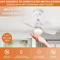Pikkukuva 6 / 9: OBOSOE valkoinen kattotuuletin LED-valaistuksella 45 cm himmennettävä tuulettimen lamppu E27 kaukosäädin 4 nopeutta 3 valon väriä